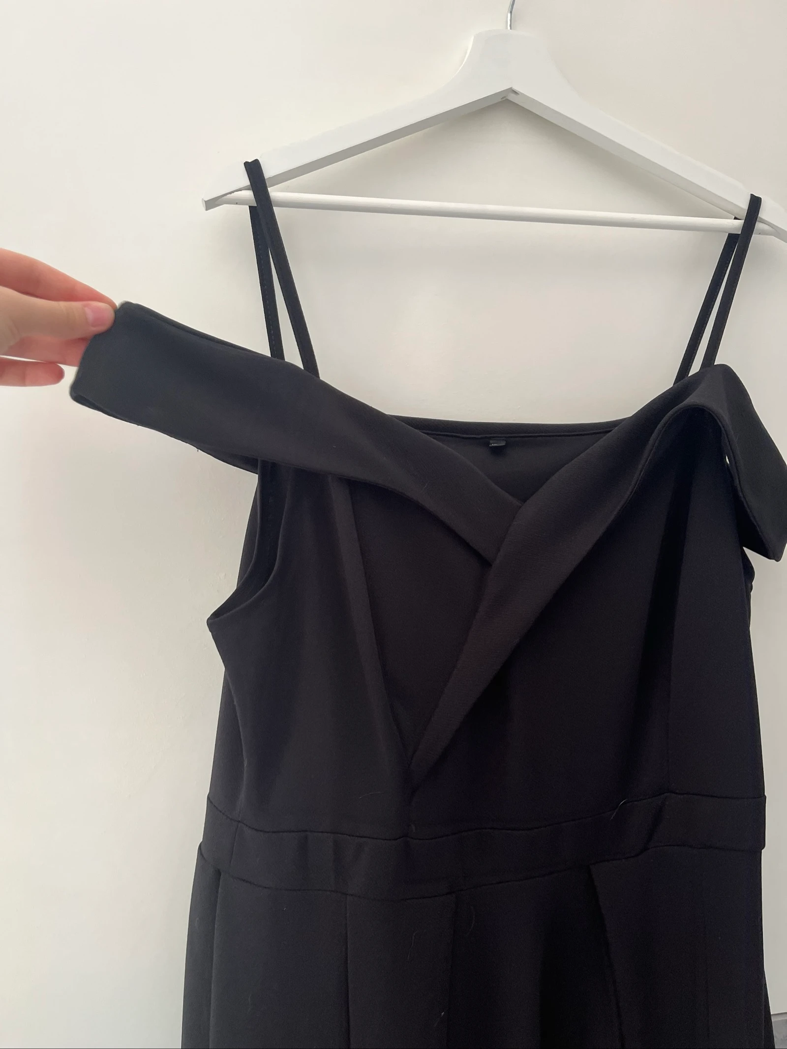Vestido elegante negro con tirantes finos y abertura lateral, corte recto - Talla grande/Curve - XXL - Elenzga – photo 4